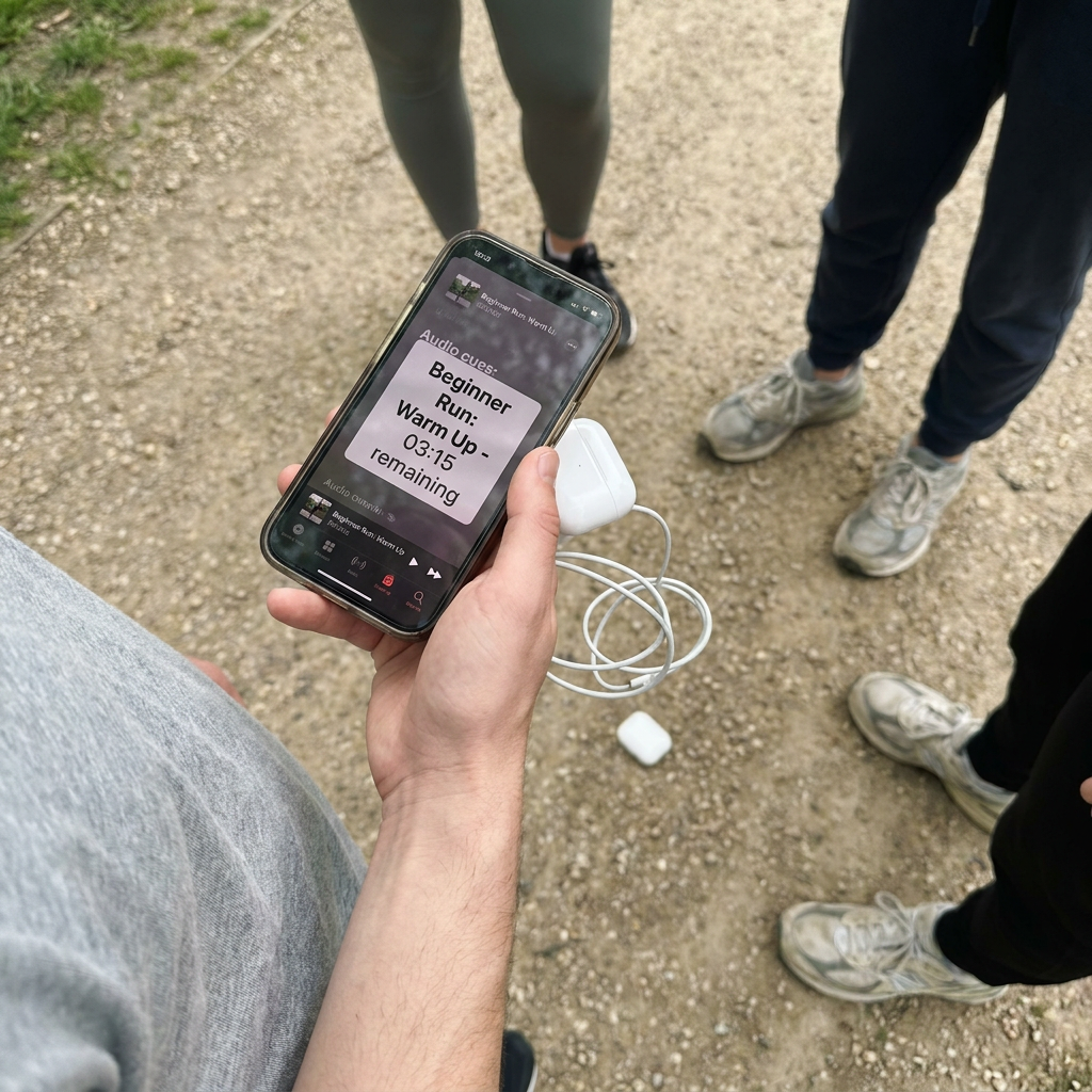 Phone playing music and coaching